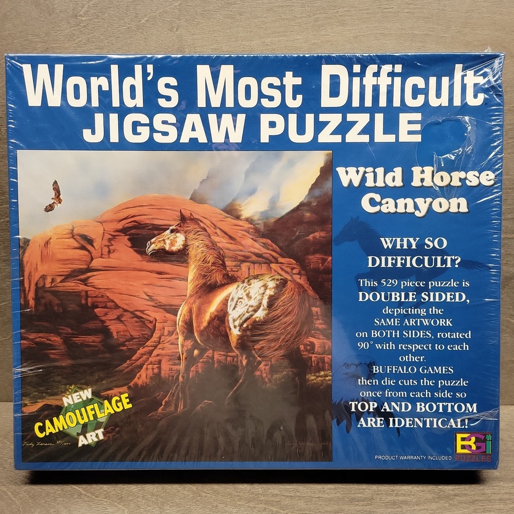 Double Sided World's Most Difficult Jigsaw Puzzle Wild Horse Canyon Eagle Head